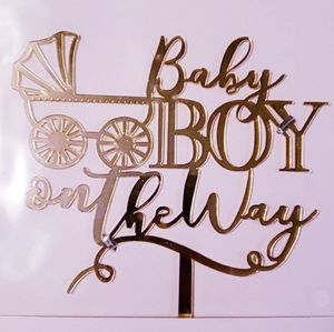 MaiCaffe Mirrored Gold Cake Topper. NWT